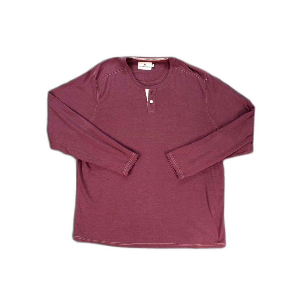 The Normal Brand Henley Shirt Mens XXL Burgundy Long Sleeve Casual Soft Knit